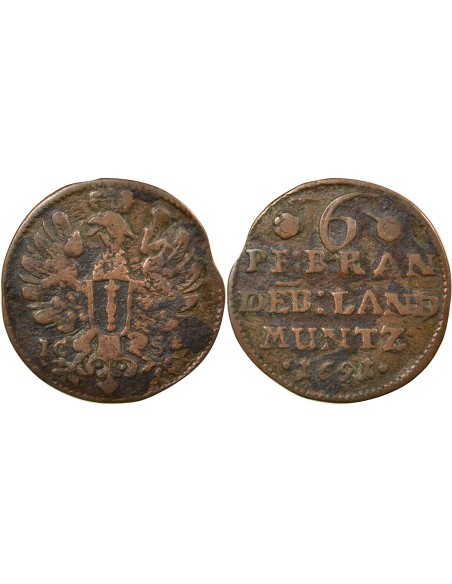 Etats-Allemands (Brandebourg-Prusse) Frédéric Ier de Prusse 6 pfennig Billon 1691 Magdebourg