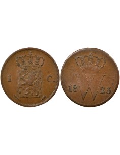 Pays-Bas Guillaume Ier de Prusse 1 cent Cuivre 1823 Utrecht
