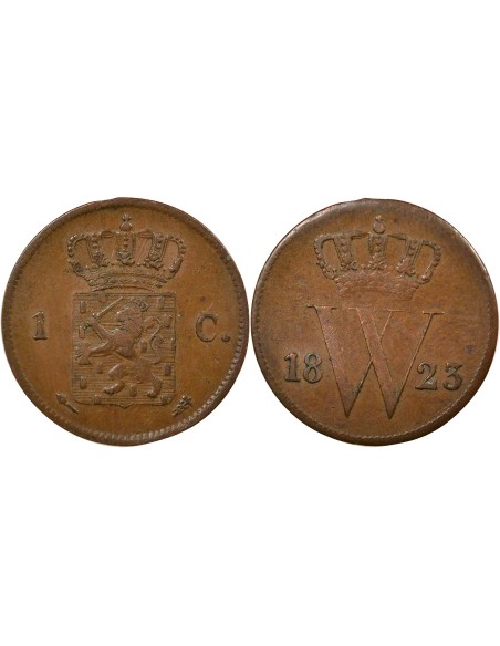 Pays-Bas Guillaume Ier de Prusse 1 cent Cuivre 1823 Utrecht