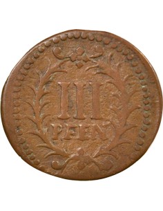 Etats-Allemands (Hamm) 3 pfennig Cuivre 1721 2