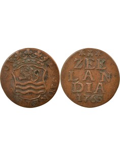 Pays-Bas 1 duit Cuivre 1765 Middelburg