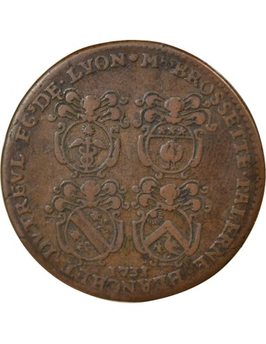 Camille Perrichon Prévôt de Lyon 1 jeton Cuivre 1731