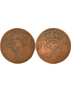 Suède Frédéric Ier de Suède 1 ore Cuivre 1724 Stockholm