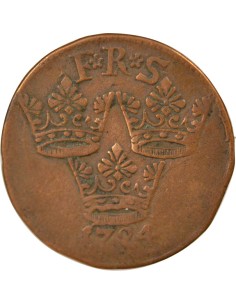 Suède Frédéric Ier de Suède 1 ore Cuivre 1724 Stockholm 2