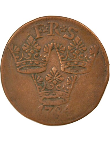 Suède Frédéric Ier de Suède 1 ore Cuivre 1724 Stockholm