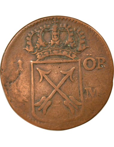 Suède Frédéric Ier de Suède 1 ore Cuivre 1724 Stockholm