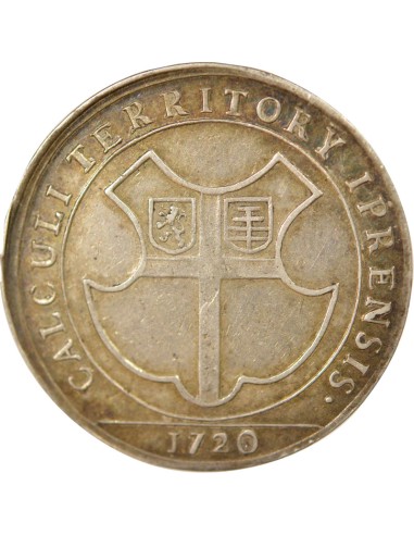 Belgique Charles VI du Saint Empire Territoire d'Ypres 1 jeton Argent 1720