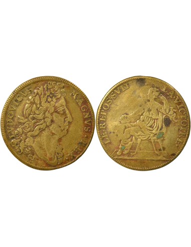 Louis XIV Paix de Ratisbonne 1 jeton Laiton 1684-1690 Nuremberg