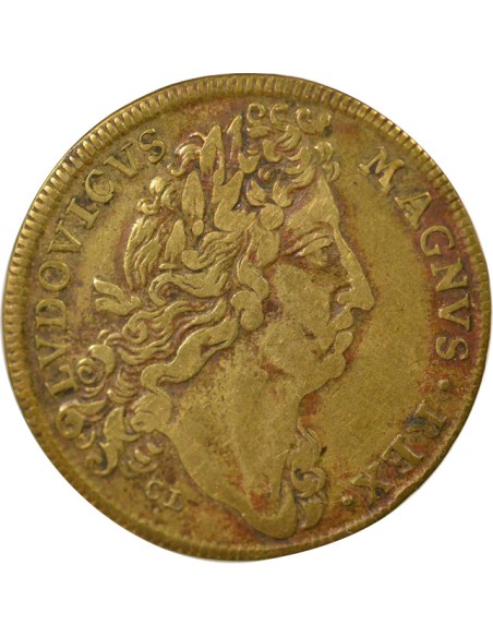Louis XIV Paix de Ratisbonne 1 jeton Laiton 1684-1690 Nuremberg
