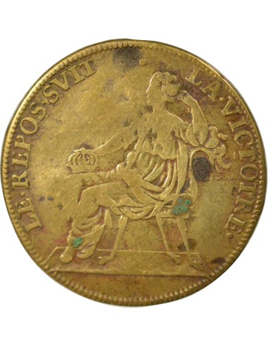 Louis XIV Paix de Ratisbonne 1 jeton Laiton 1684-1690 Nuremberg