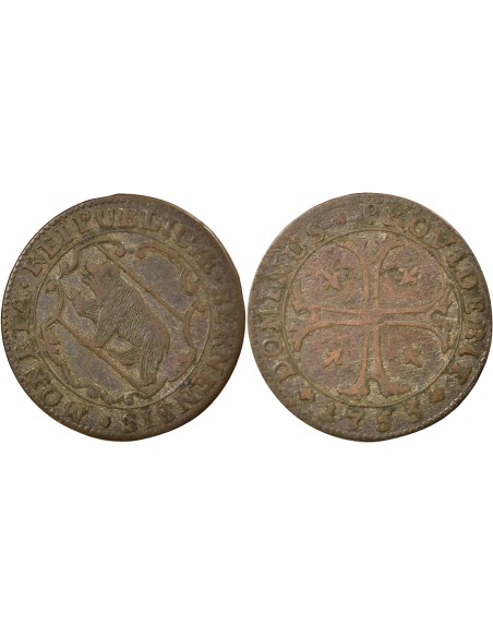 Suisse (Berne) 1/2 batzen Billon 1755