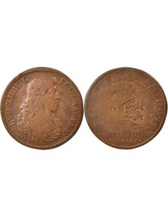 Louis XIV Ordinaire des Guerres 1 jeton Cuivre 1663