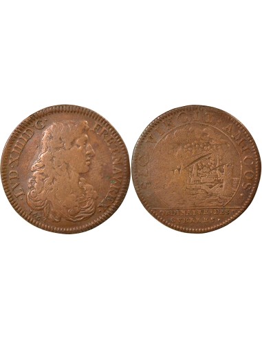 Louis XIV Ordinaire des Guerres 1 jeton Cuivre 1663
