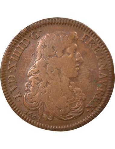 Louis XIV Ordinaire des Guerres 1 jeton Cuivre 1663