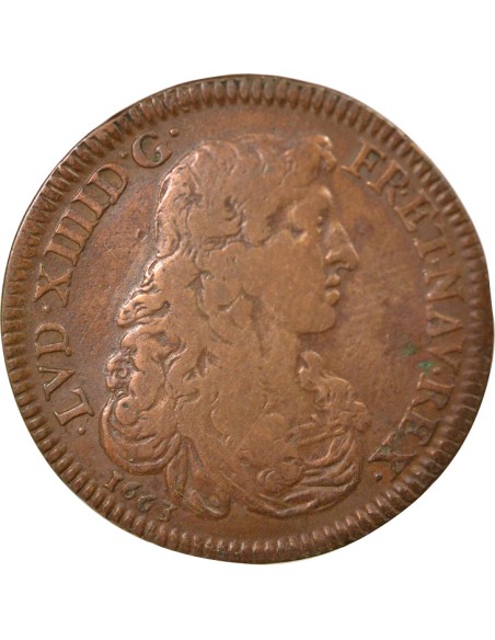 Louis XIV Ordinaire des Guerres 1 jeton Cuivre 1663