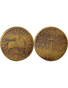 Louis XIV France & Navarre 1 jeton Laiton 1596 Nuremberg