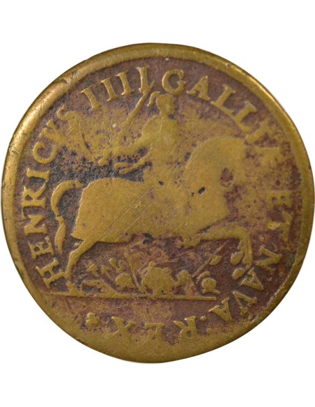 Louis XIV France & Navarre 1 jeton Laiton 1596 Nuremberg