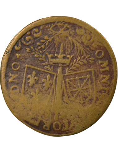 Louis XIV France & Navarre 1 jeton Laiton 1596 Nuremberg