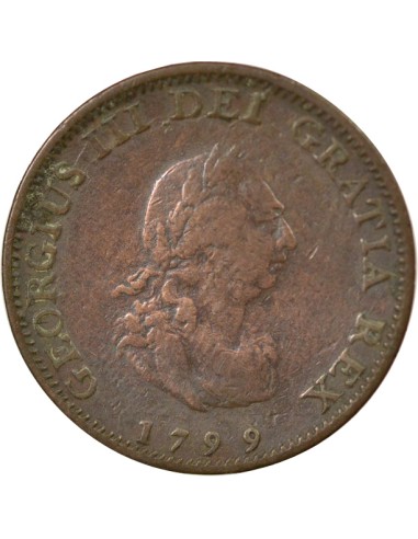 Roi de Grande-Bretagne et d´Irlande 2e Effigie 1 farthing Cuivre 1799 Londres