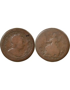 Grande Bretagne George I de Grande-Bretagne et d'Irlande 2e Emission 1 farthing Cuivre 1720 Londres