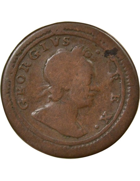 Grande Bretagne George I de Grande-Bretagne et d'Irlande 2e Emission 1 farthing Cuivre 1720 Londres