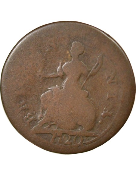 Grande Bretagne George I de Grande-Bretagne et d'Irlande 2e Emission 1 farthing Cuivre 1720 Londres
