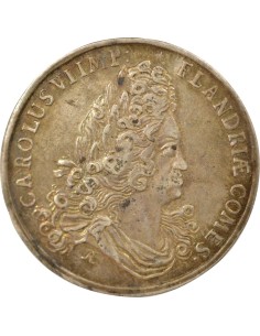 Belgique Charles VI du Saint Empire Territoire d'Ypres 1 jeton Argent 1720 2
