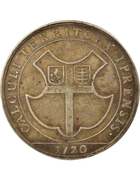 Belgique Charles VI du Saint Empire Territoire d'Ypres 1 jeton Argent 1720