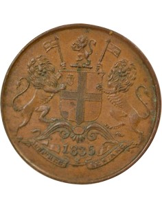 Inde Guillaume IV 1/4 anna Cuivre 1835 B Bombay 2