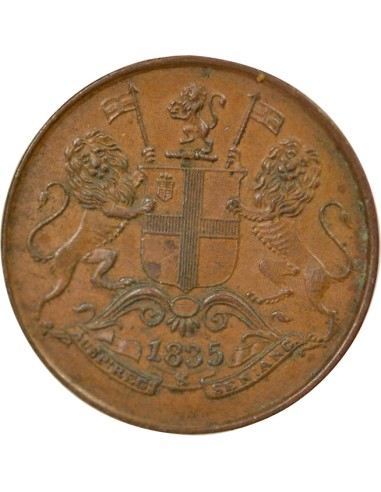 Inde Guillaume IV 1/4 anna Cuivre 1835 B Bombay