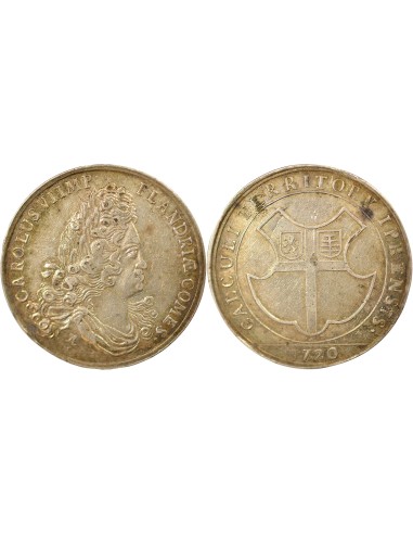 Belgique Charles VI du Saint Empire Territoire d'Ypres 1 jeton Argent 1720