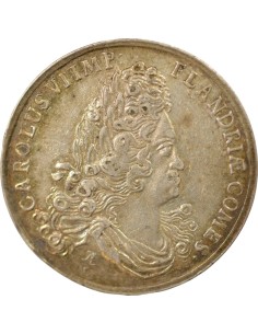 Belgique Charles VI du Saint Empire Territoire d'Ypres 1 jeton Argent 1720 2