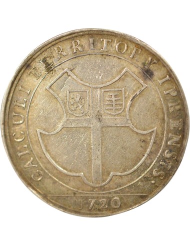 Belgique Charles VI du Saint Empire Territoire d'Ypres 1 jeton Argent 1720