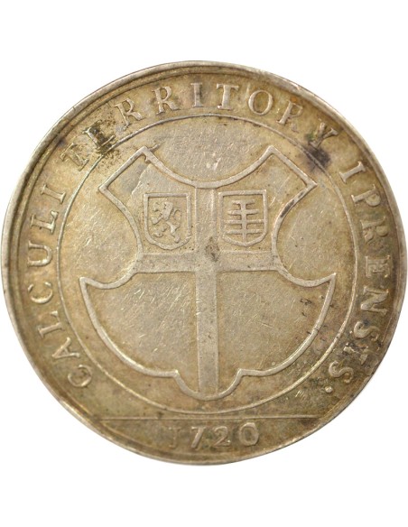 Belgique Charles VI du Saint Empire Territoire d'Ypres 1 jeton Argent 1720