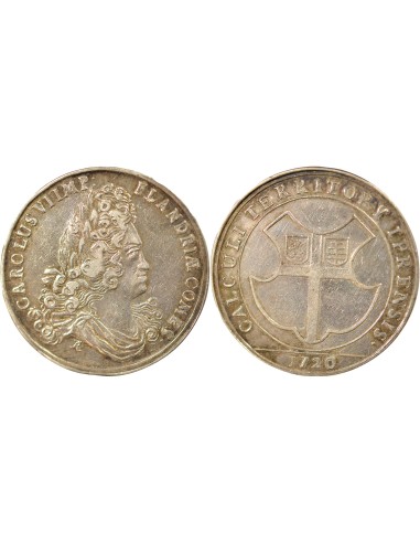 Belgique Charles VI du Saint Empire Territoire d'Ypres 1 jeton Argent 1720