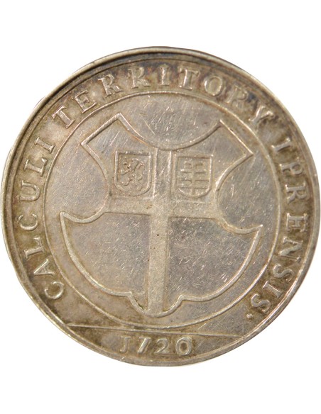 Belgique Charles VI du Saint Empire Territoire d'Ypres 1 jeton Argent 1720