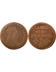 Louis XIV Au Buste Juvénile 1 liard Cuivre 1655 Acquigny