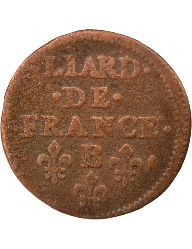 Louis XIV Au Buste Juvénile 1 liard Cuivre 1655 Acquigny