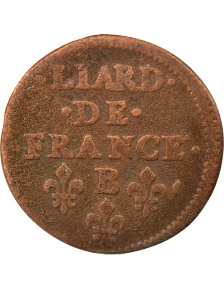 Louis XIV Au Buste Juvénile 1 liard Cuivre 1655 Acquigny
