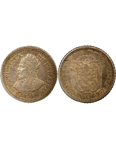 Panama 10 centesimos Argent 1904 (1905) Philadelphie