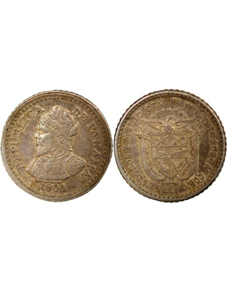 Panama 10 centesimos Argent 1904 (1905) Philadelphie