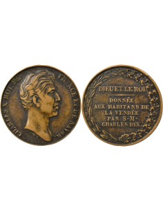 Charles X Aux Vendéens 1 jeton Cuivre
