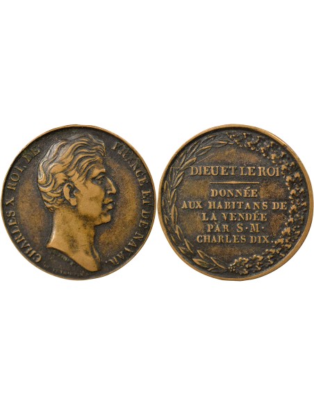 Charles X Aux Vendéens 1 jeton Cuivre