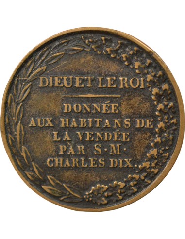Charles X Aux Vendéens 1 jeton Cuivre