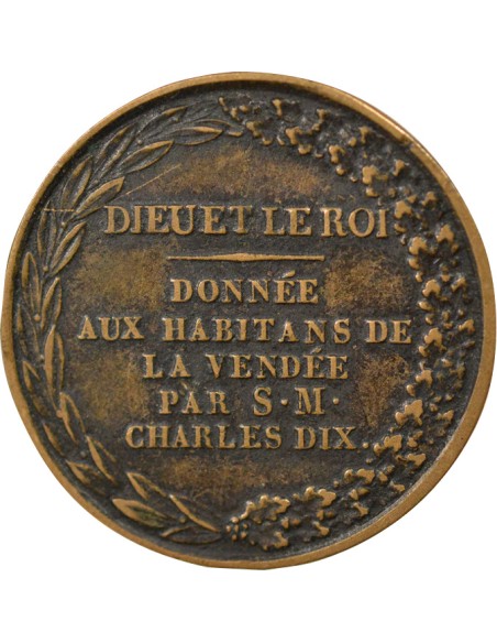 Charles X Aux Vendéens 1 jeton Cuivre