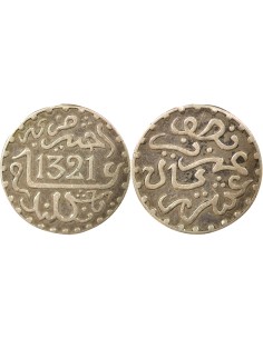 Maroc Abd al-Aziz 1/2 dirham Argent 1321 AH (1903) Londres