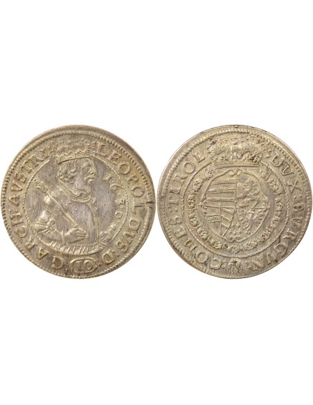 Tyrol Léopold V d'Autriche 10 kreuzer Argent 1630 Hall