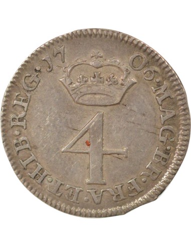 Royaume-Uni Anne de Grande Bretagne Maundy 4 pence Argent 1706