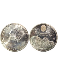 Espagne Juan Carlos I Présidence 2000 pesetas Argent 1995 AI Madrid