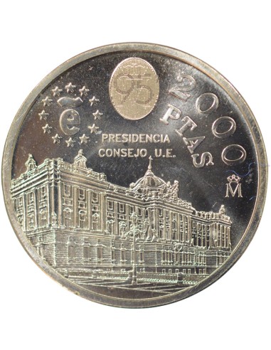 Espagne Juan Carlos I Présidence 2000 pesetas Argent 1995 AI Madrid